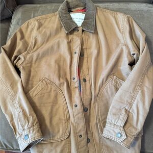 American Eagle Tan Canvas Utility Jacket | Corduroy Collar | Size S